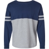 Custom Womens Pom Pom Long Sleeve Jersey T-Shirt Navy/ Oxford