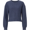 Custom Womens Ribbed Knit Cropped Boxy Crew Navy