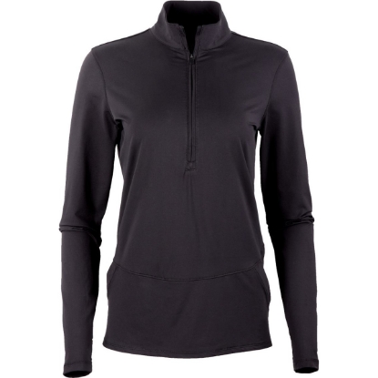 Custom Womens Flex Quarter-Zip Pullover Black