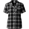 Custom Womens Boxy Flannel Shirt Black/ White Plaid
