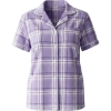 Custom Womens Boxy Flannel Shirt Lavender Carnegie Plaid