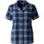 Custom Womens Boxy Flannel Shirt Navy/ Columbia Plaid