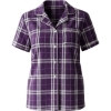 Custom Womens Boxy Flannel Shirt Purple/ White Plaid
