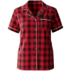 Custom Womens Boxy Flannel Shirt Red/ Black Buffalo
