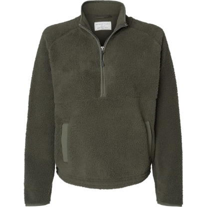 Custom Womens Everest Half-Zip Pullover Olive