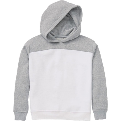 Custom Youth Colorblocked Hooded Sweatshirt Oxford Heather/ White