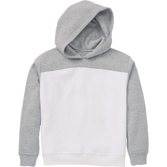Custom Youth Colorblocked Hooded Sweatshirt Oxford Heather/ White