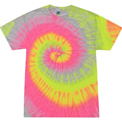 Custom Youth Multi-Color Tie-Dyed T-Shirt Silver Rainbow