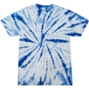 Custom Youth Multi-Color Tie-Dyed T-Shirt White/ Royal