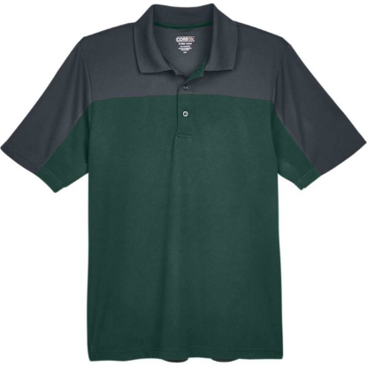 Custom Mens Balance Colorblock Performance Piqué Polo Forest/ Carbon