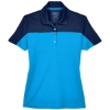 Custom Womens Balance Colorblock Performance Piqué Polo Electric Blue/ Classic Navy