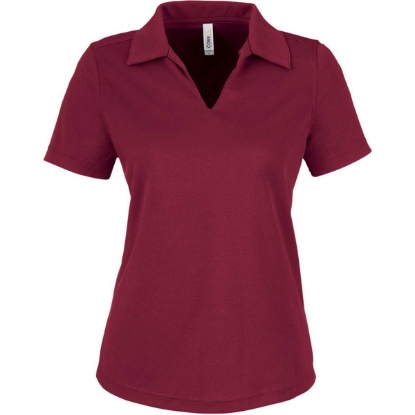 Custom Womens Market Snag Protect Mesh Polo Burgundy