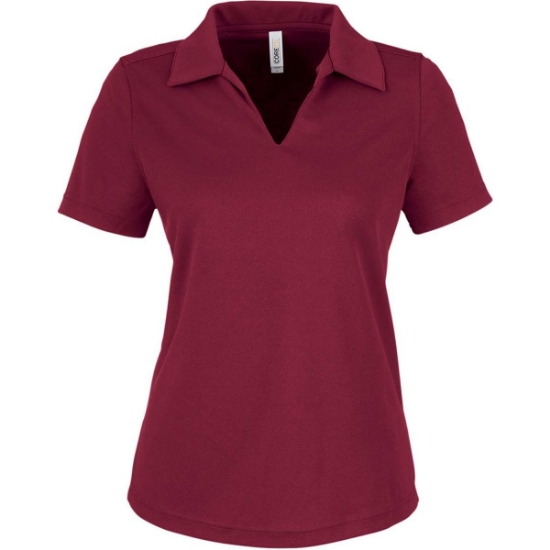 Custom Womens Market Snag Protect Mesh Polo Burgundy