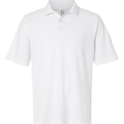 Custom Mens Tall Resolve CVC Performance Pique Polo White