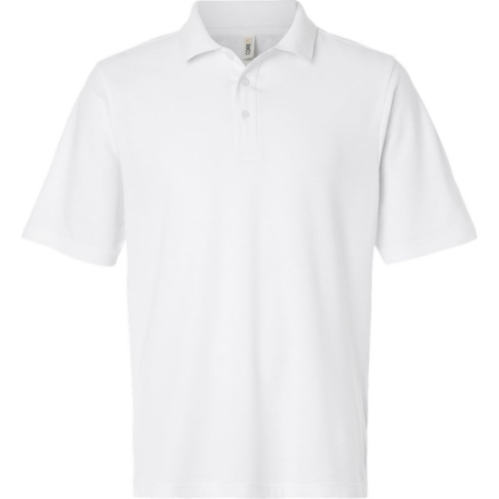 Custom Mens Tall Resolve CVC Performance Pique Polo White