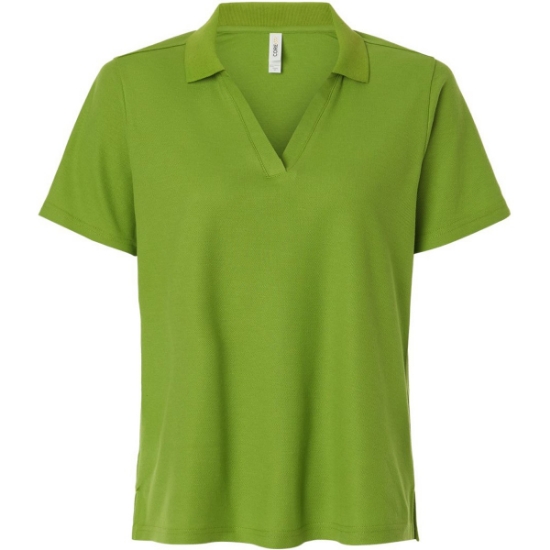 Custom Womens Resolve CVC Performance Pique Polo Acid Green