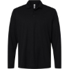 Custom Mens Nova Performance Long Sleeve Pique Polo Black