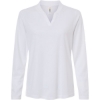 Custom Womens Nova Performance Long Sleeve Pique Polo White