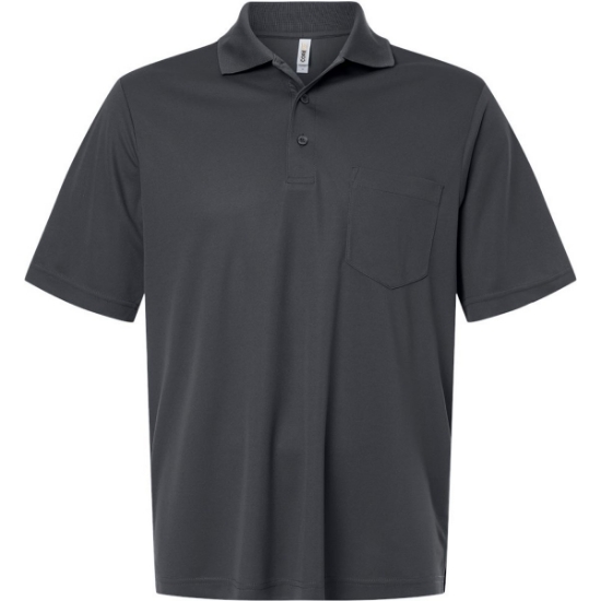 Custom Mens Nova Performance Pique Pocket Polo Carbon