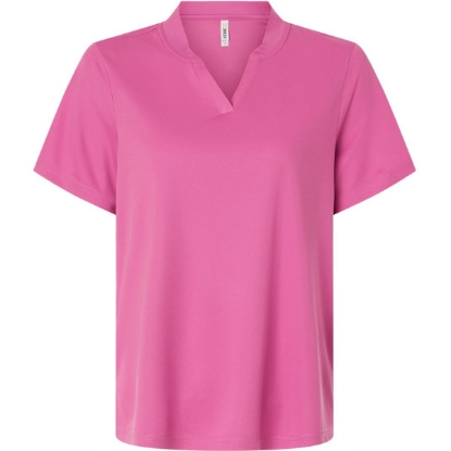 Custom Womens Nova Performance Pique Polo Charity Pink
