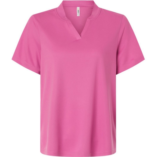Custom Womens Nova Performance Pique Polo Charity Pink