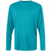Custom Unisex Capital Long Sleeve Performance T-Shirt Clear Teal