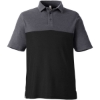Custom Mens Fusion ChromaSoft™ Colorblock Polo Black/ Carbon Heather