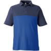 Custom Mens Fusion ChromaSoft™ Colorblock Polo True Royal/ Classic Navy Heather
