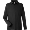 Custom Mens Fusion ChromaSoft™ Long Sleeve Pique Polo Black