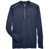 Custom Mens Kinetic Performance Quarter-Zip Pullover Classic Navy Heather/ Carbon
