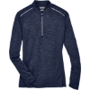 Custom Womens Kinetic Performance Quarter-Zip Pullover Classic Navy Heather/ Carbon