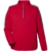 Custom Mens Market Snag Protect Mesh Colorblock Quarter-Zip Pullover Classic Red/ Carbon