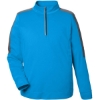 Custom Mens Market Snag Protect Mesh Colorblock Quarter-Zip Pullover Electric Blue/ Carbon