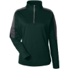Custom Womens Market Snag Protect Mesh Colorblock Quarter-Zip Pullover Forest/ Carbon