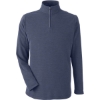 Custom Mens Fusion ChromaSoft™ Pique Quarter-Zip Pullover Classic Navy Heather