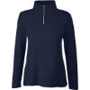 Custom Womens Fusion ChromaSoft™ Pique Quarter-Zip Pullover Classic Navy