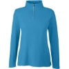 Custom Womens Fusion ChromaSoft™ Pique Quarter-Zip Pullover Electric Blue