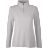 Custom Womens Fusion ChromaSoft™ Pique Quarter-Zip Pullover Platinum