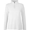 Custom Womens Fusion ChromaSoft™ Pique Quarter-Zip Pullover White