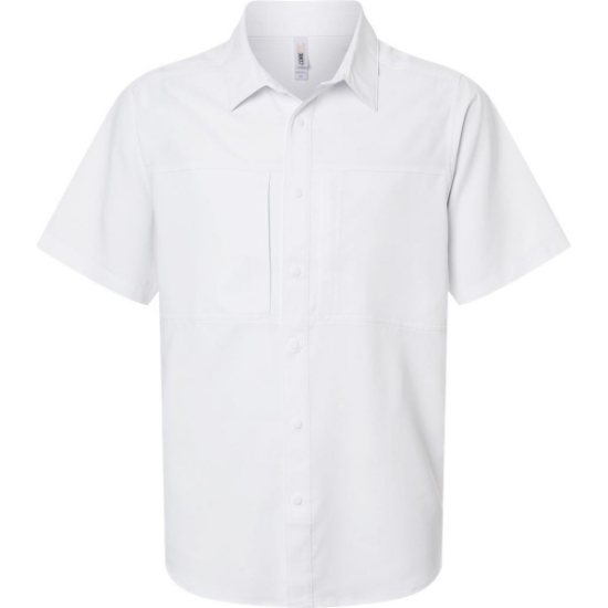 Custom Mens UltraUVP Shoreline Short Sleeve Staff Shirt White