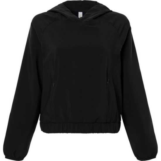 Custom Womens UltraUVP Shoreline Long Sleeve Hooded Pullover Black