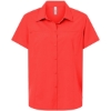 Custom Womens UltraUVP Shoreline Short Sleeve Staff Shirt Marina Red