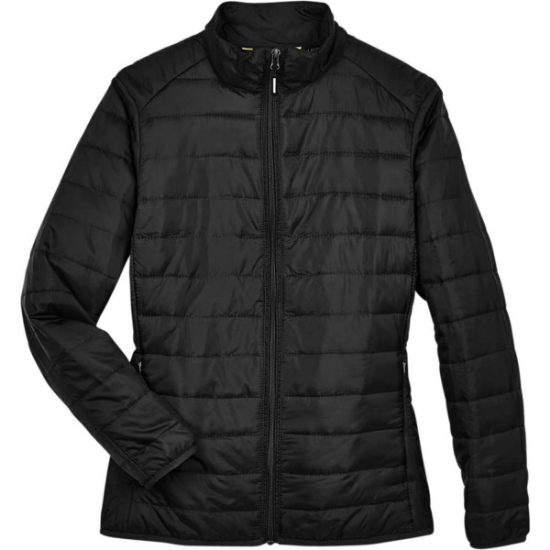 Custom Womens Prevail Packable Puffer Jacket Black