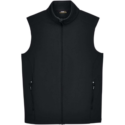 Custom Mens Cruise Two-Layer Fleece Bonded Soft Shell Vest Black