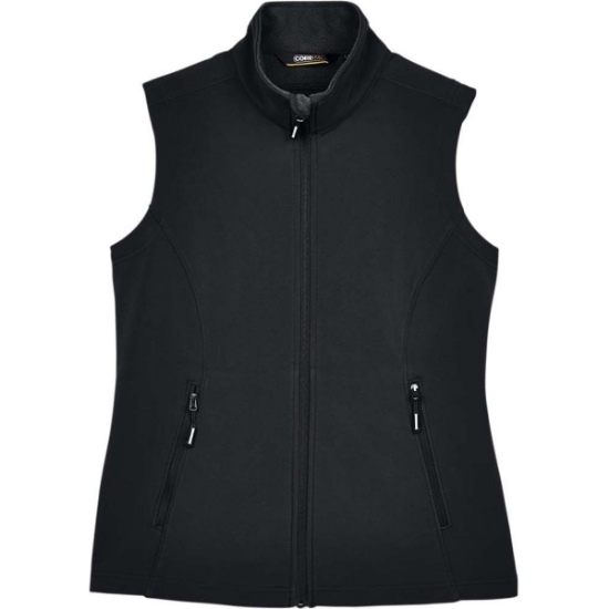 Custom Womens Cruise Two-Layer Fleece Bonded Soft Shell Vest Black