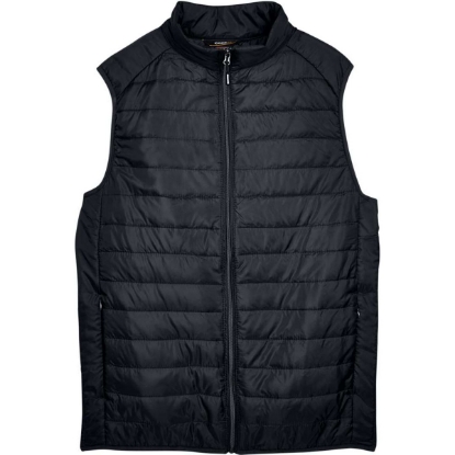 Custom Mens Prevail Packable Puffer Vest Black