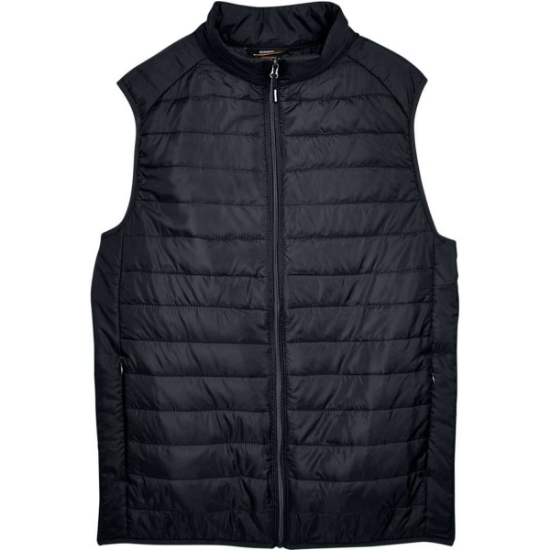 Custom Mens Prevail Packable Puffer Vest Black