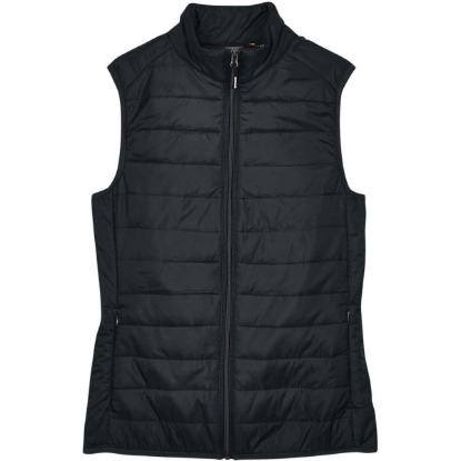 Custom Womens Prevail Packable Puffer Vest Black