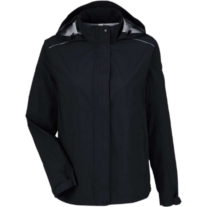 Custom Womens Packable Rain Jacket Black