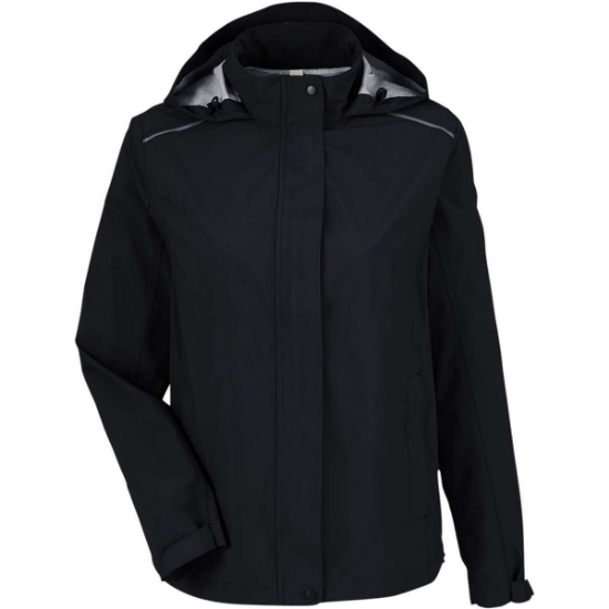 Custom Womens Packable Rain Jacket Black